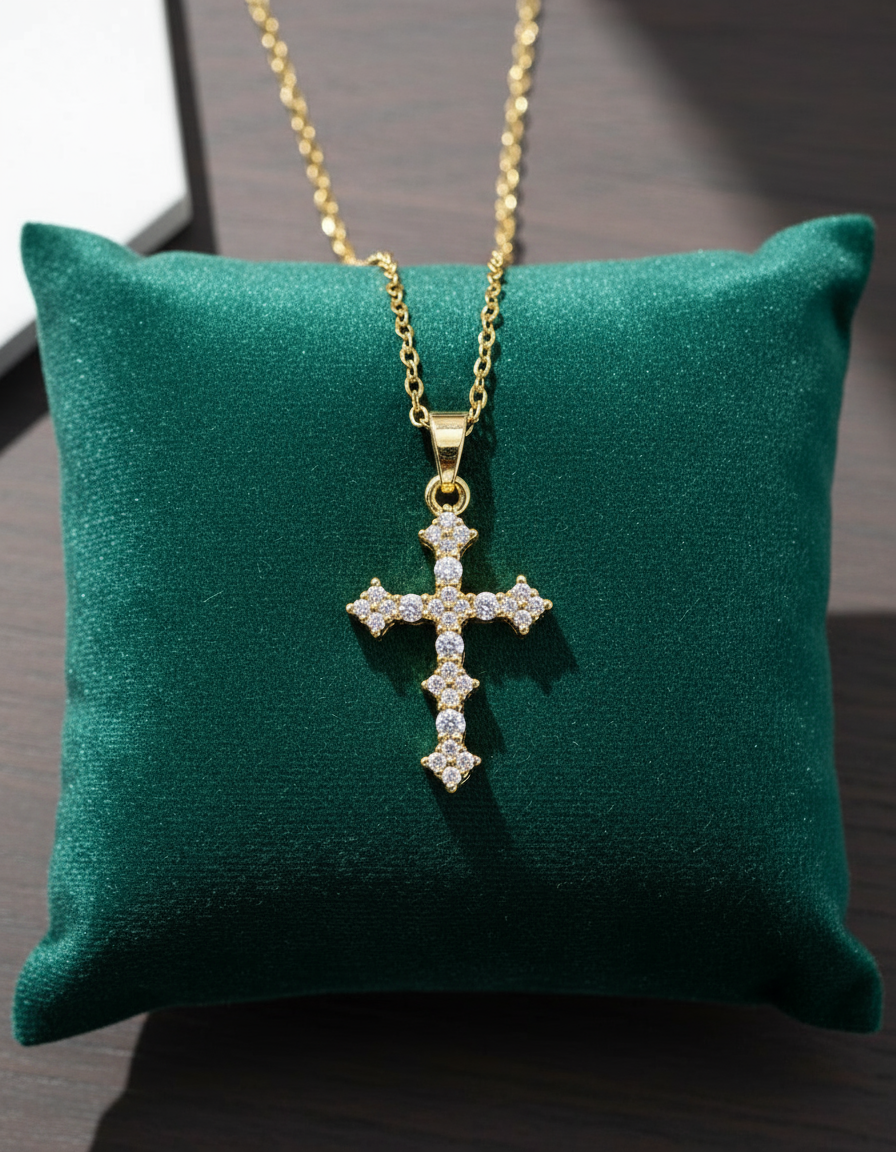 Gold Cross Pendant - Elegant Presentation