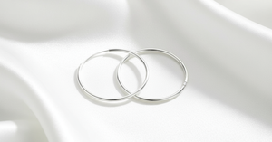 Hoop Earrings on White Silk