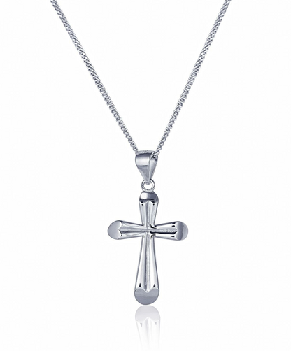 Cross Pendant - Rhodium Plated - 925 Sterling Silver