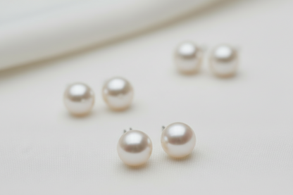 925 Sterling Silver Natural Pearl Stud Earrings - Jewel Radiance