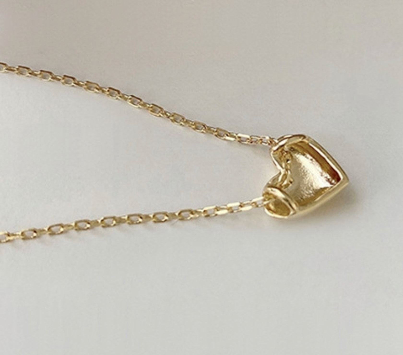 925 Sterling Silver Puffy Heart Pendant Cable Chain Necklace - Jewel Radiance