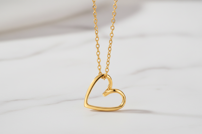 925 Sterling Silver Hollow Heart Pendant Necklace - Jewel Radiance