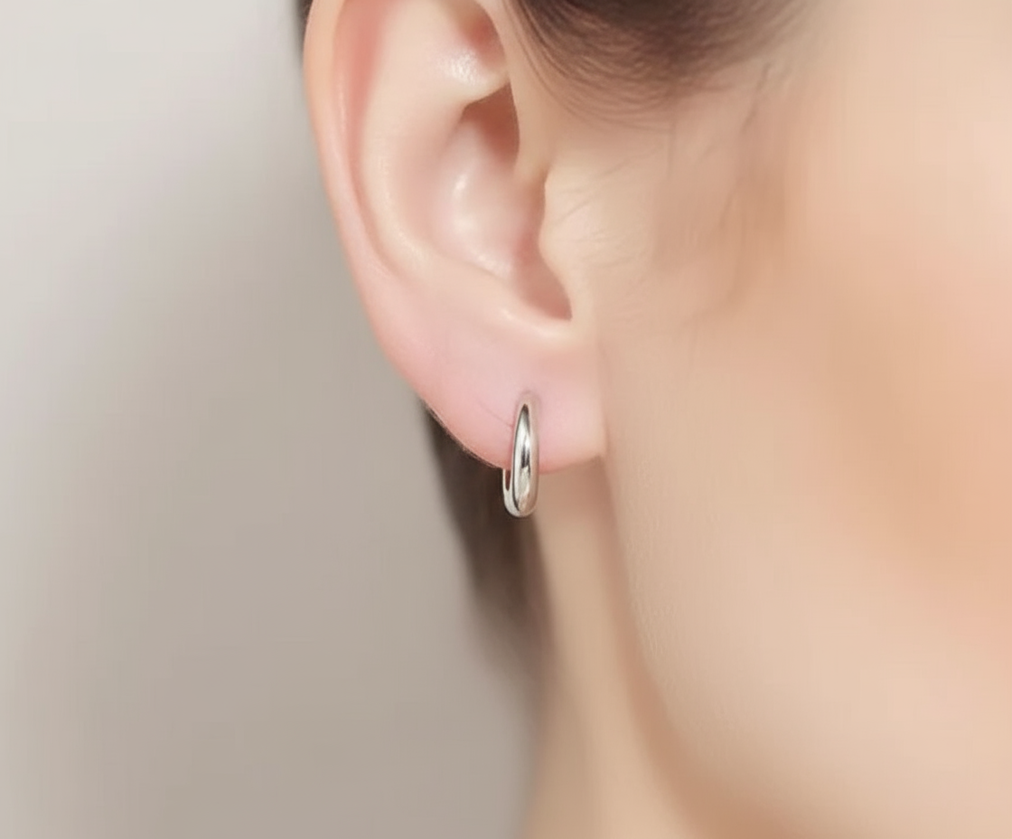 Improved Sterling Silver Huggie Earrings