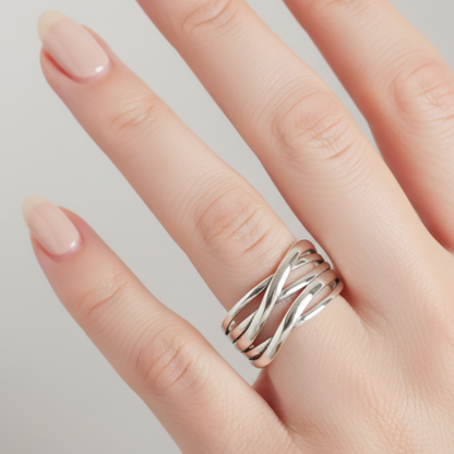 Interwoven Ring Hand Shot - Back of Hand