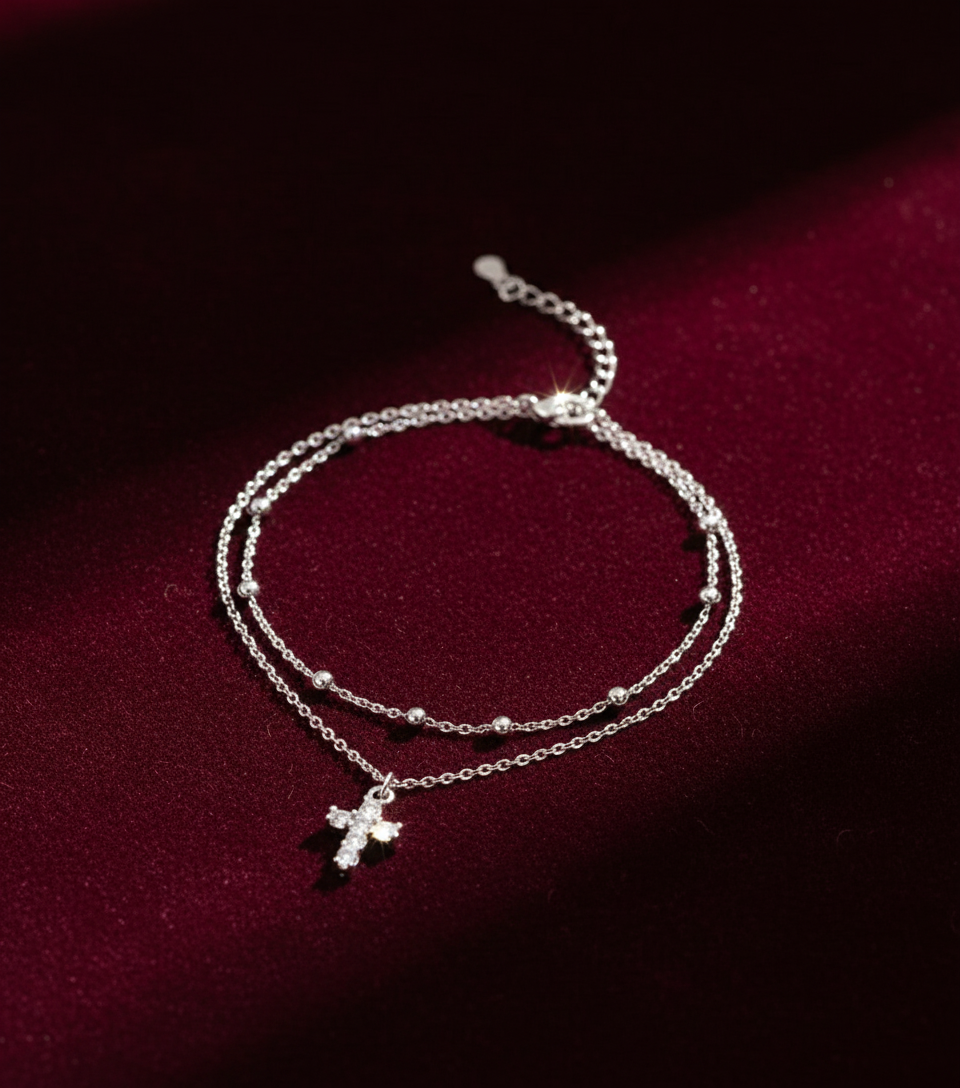 Layered Cross Bracelet - Different Background