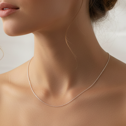 Lifestyle chain necklace on neck