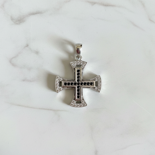 Maltese Cross Pendant - Marble