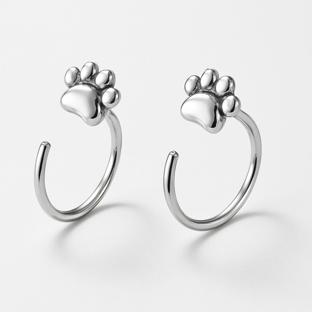 Paw Print Wrap Earrings - Matching Orientation
