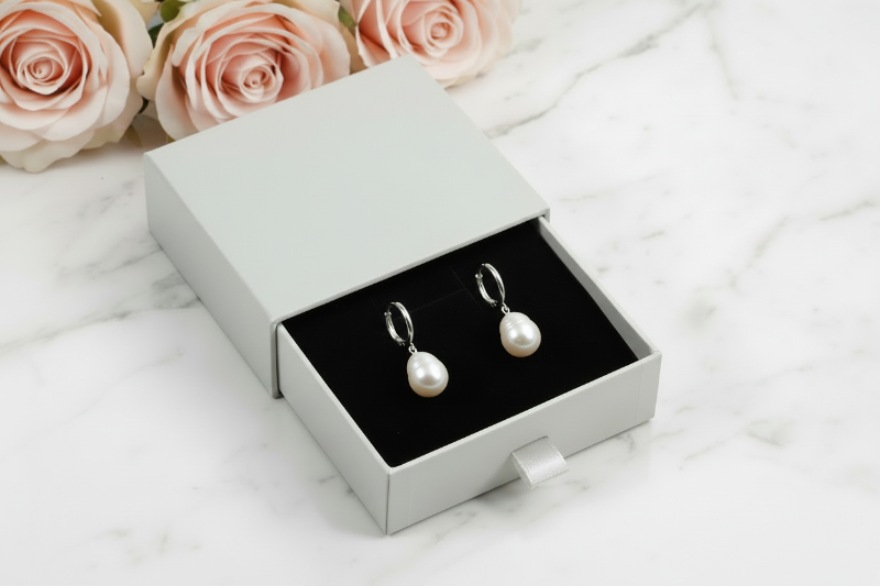 Pearl Hoop Earrings in Gift Box - Take 2