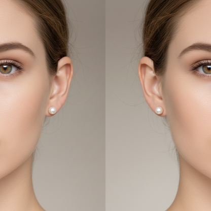 Pearl studs - both ears