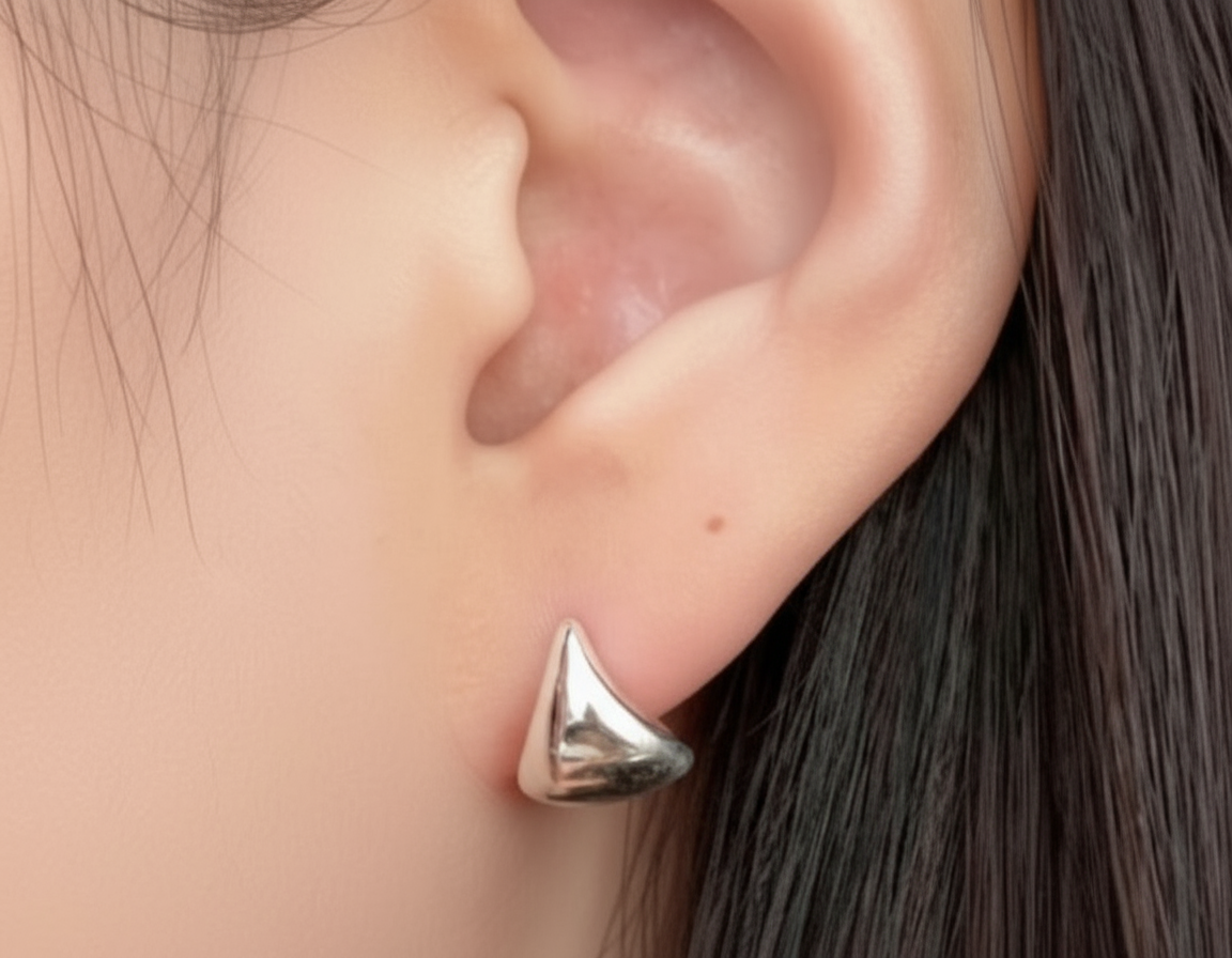 Premium Silver Triangle Stud Earring
