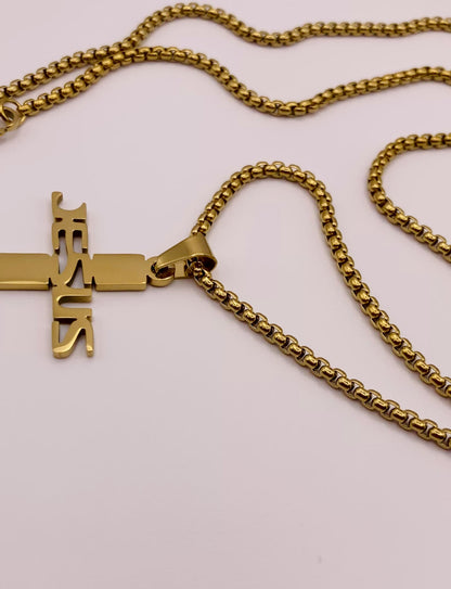 304 Stainless Steel Jesus Cross Pendant for Men - Minimalist Religious Jewellery