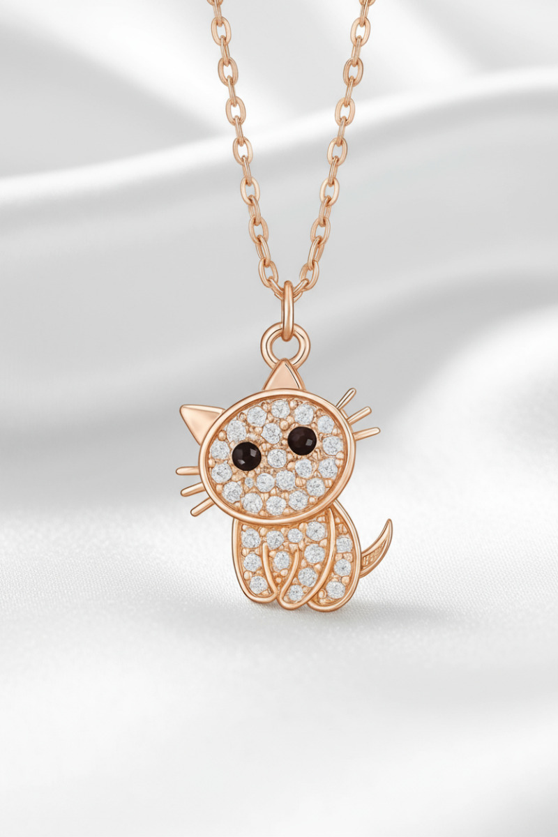 Professional Cat Pendant Necklaces - Silver, Gold & Rose Gold