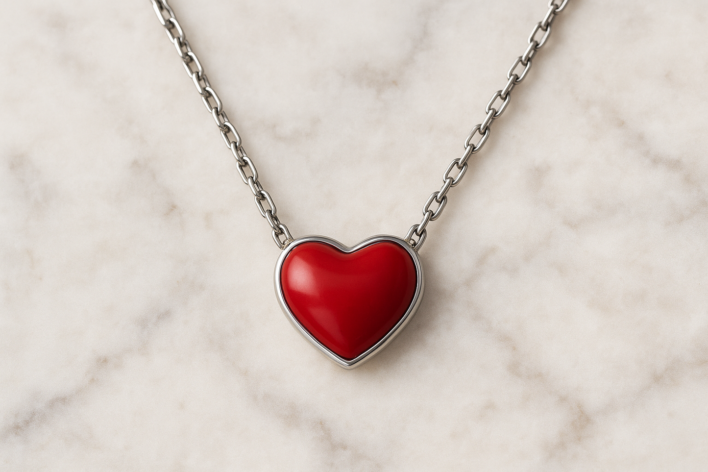 Red Heart Pendant - Elegant Background