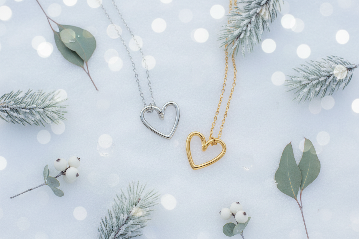 Wintery Open Heart Pendant Banner